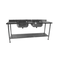 PIA INOX 2 CUBAS COM BANCADA 2,00X0,60X0,90